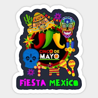 Spicy Hot Chili Cinco De Mayo Sugar Skull  Sticker